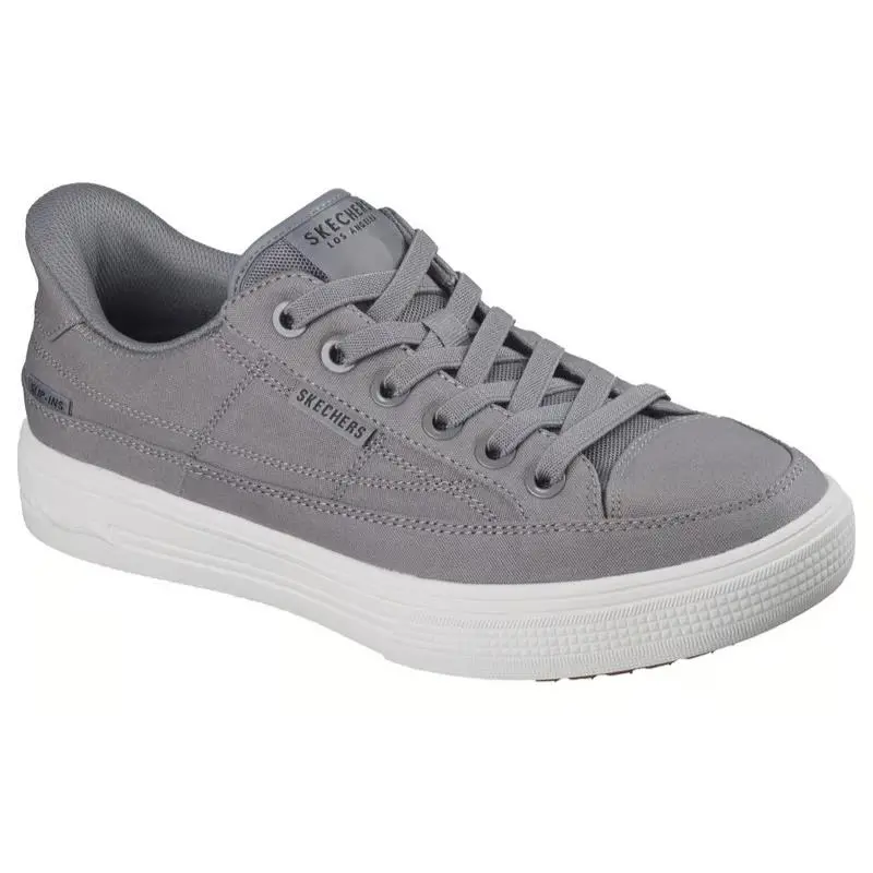 Mens Skechers Slip Ins Arch Fit Arcade See YA There Gray Canvas Shoes
