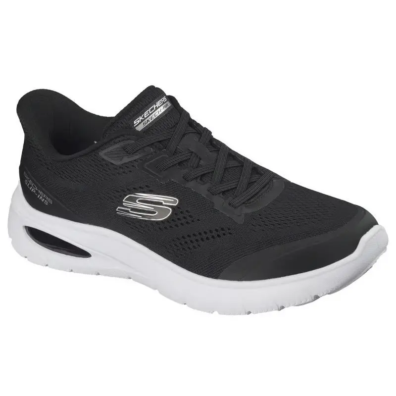 Mens Skechers Slip Ins Skech Air Summits Black White Mesh Shoes - Black