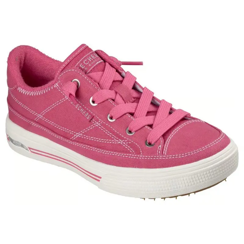 Womens Skechers Arch Fit Arcade Arcata Fuchsia Canvas Shoes