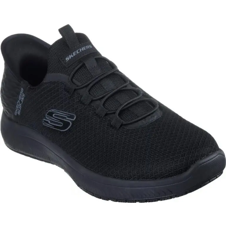 Mens Skechers Slip-ins Work Summits - Colsin Black Mesh