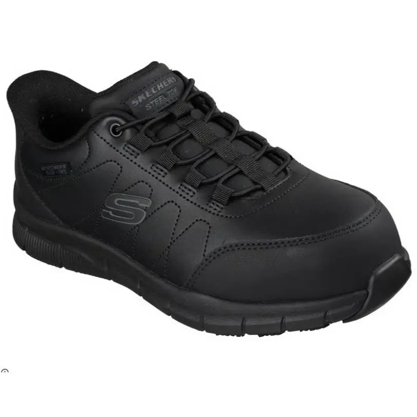Skechers Women`s Black Steel Toe EH SR Slip-in Memory Foam Work 108353/BLK