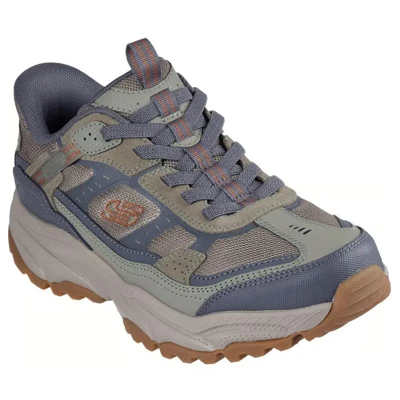 Mens Skechers Slip Ins Vigor AT Olive Gray Leather Shoes