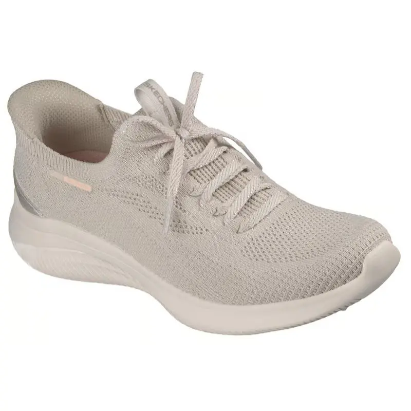 Womens Skechers Slip Ins Ultra Flex 4.0 Natural Knit Shoes