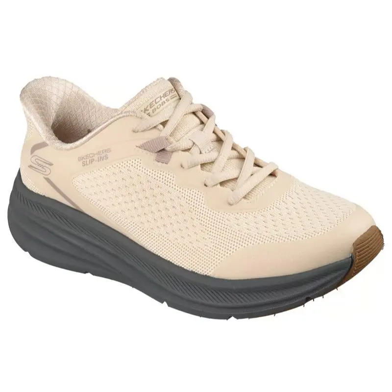 Womens Skechers Slip Ins Bobs Skillz Too Essential Natural Gray Knit Shoes
