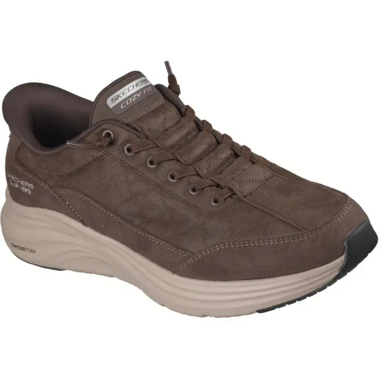 Mens Skechers Slip-ins Contour Foam - Cozy Fit Chocolate Brown