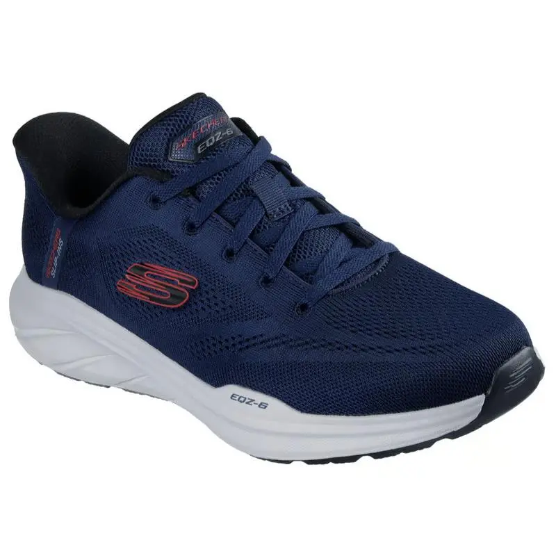 Mens Skechers Slip Ins Relaxed Fit Equalizer 6.0 Royze Navy Red Knit Shoes