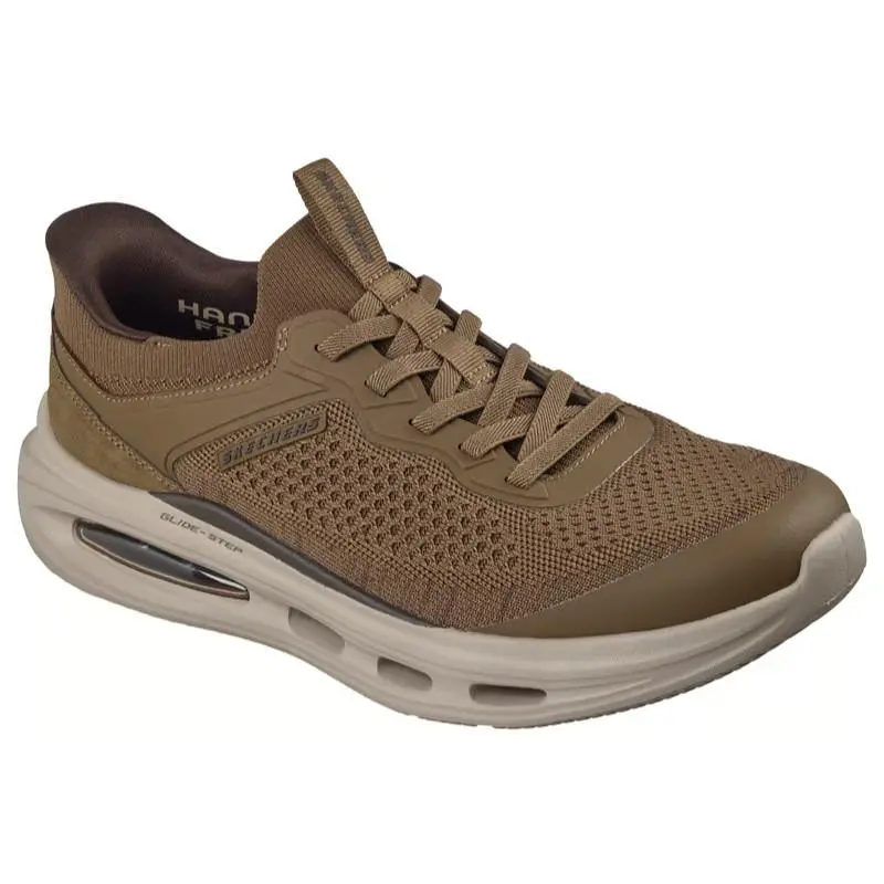 Mens Skechers Slip Ins Relaxed Fit Sloan Orbital Khaki Knit Shoes