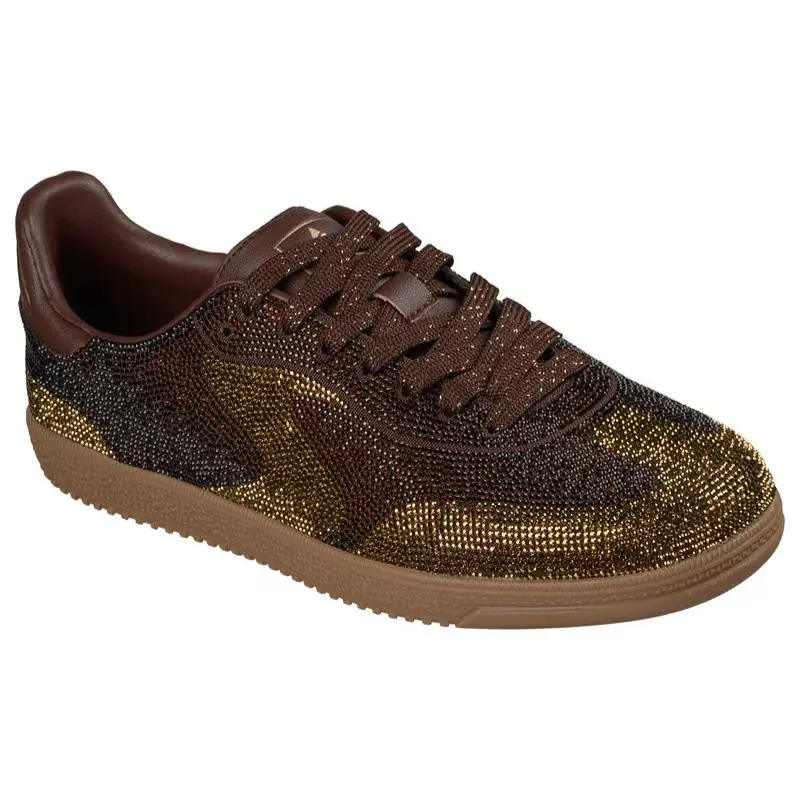 Womens Skechers Hotshot Timeless Shine Brown Rhinestone Shoes