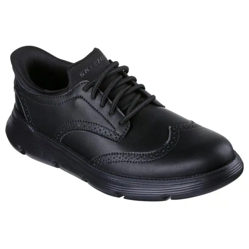 Mens Skechers Slip Ins Garza Sully Black Leather Shoes