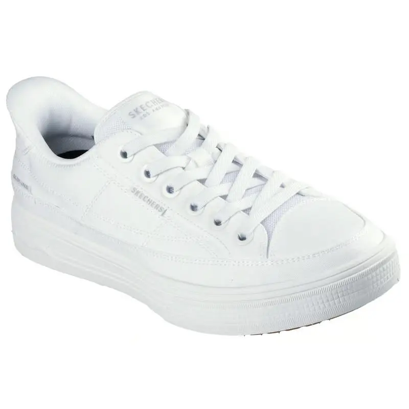 Mens Skechers Slip Ins Arch Fit Arcade See YA There White Canvas Shoes