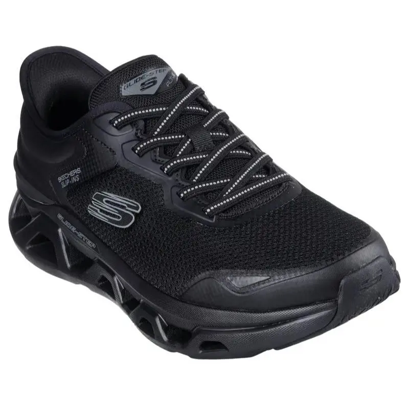 Mens Skechers Slip Ins Glide Step Altus Turn Out Black Mesh Shoes