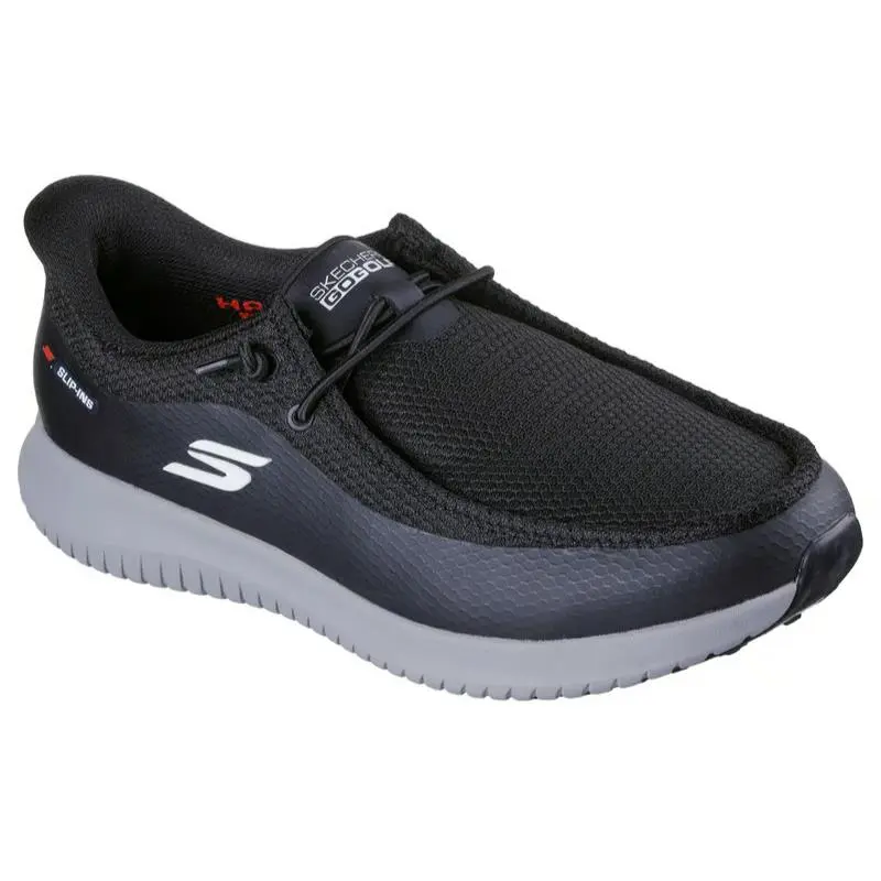 Mens Skechers Slip Ins Relaxed Fit GO Golf Flight Moc Black Mesh Shoes