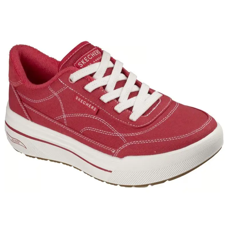 Womens Skechers Arch Fit Arcade HI Soaring UP Red Canvas Shoes