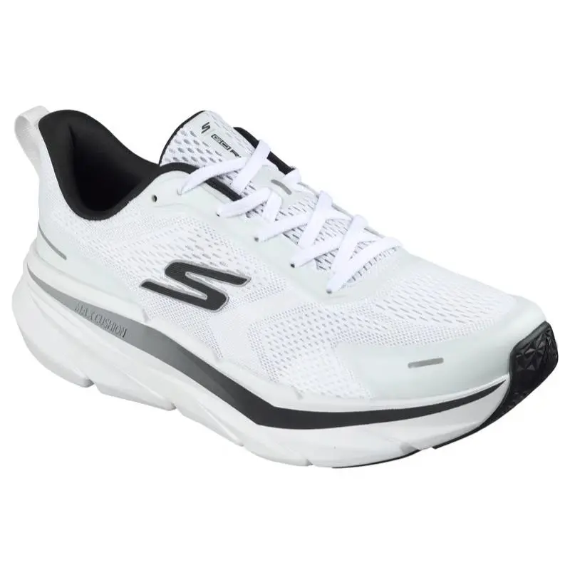 Mens Skechers Max Cushioning Premier 3 White Black Mesh Shoes