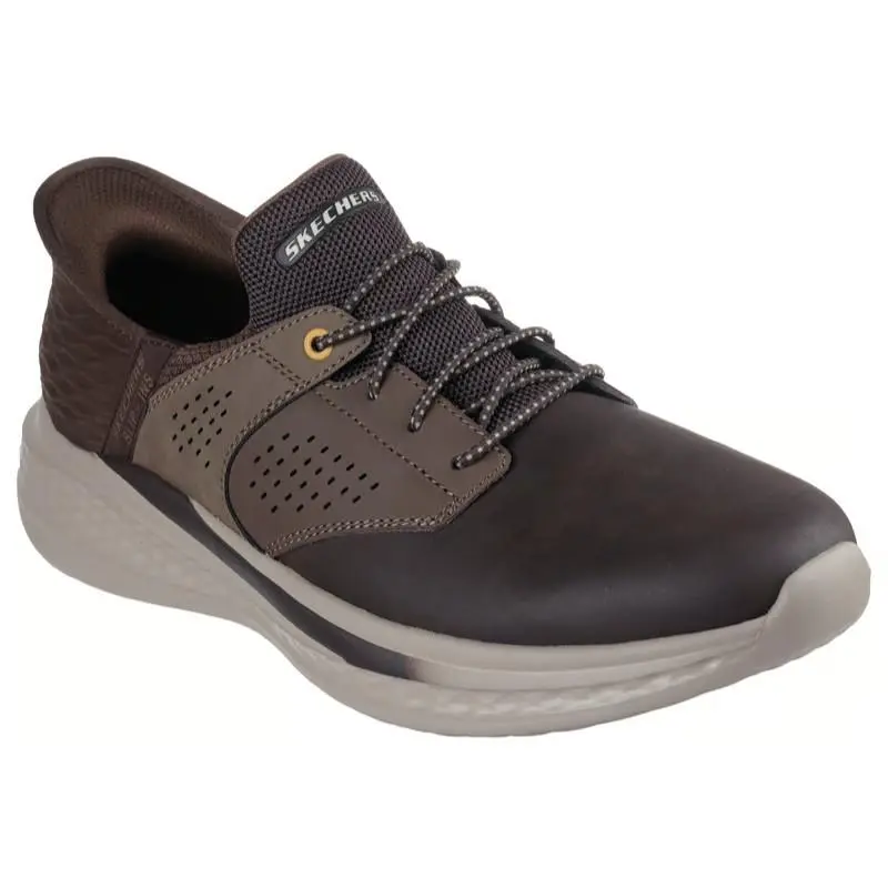 Mens Skechers Slip Ins RF Slade Macklin Chocolate Leather Shoes