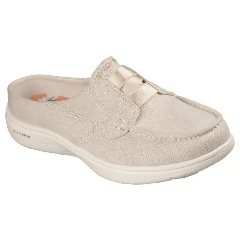 Womens Skechers ON The GO Flex Radiant Beach Day Natural Canvas Shoes