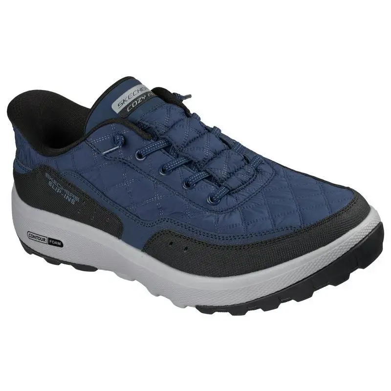 Mens Skechers Slip Ins Relaxed Fit Urban Explore Cozy Fit Navy Black Fabric