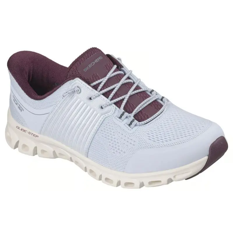 Womens Skechers Slip Ins Glide Step Stargaze Light Blue Mesh Shoes