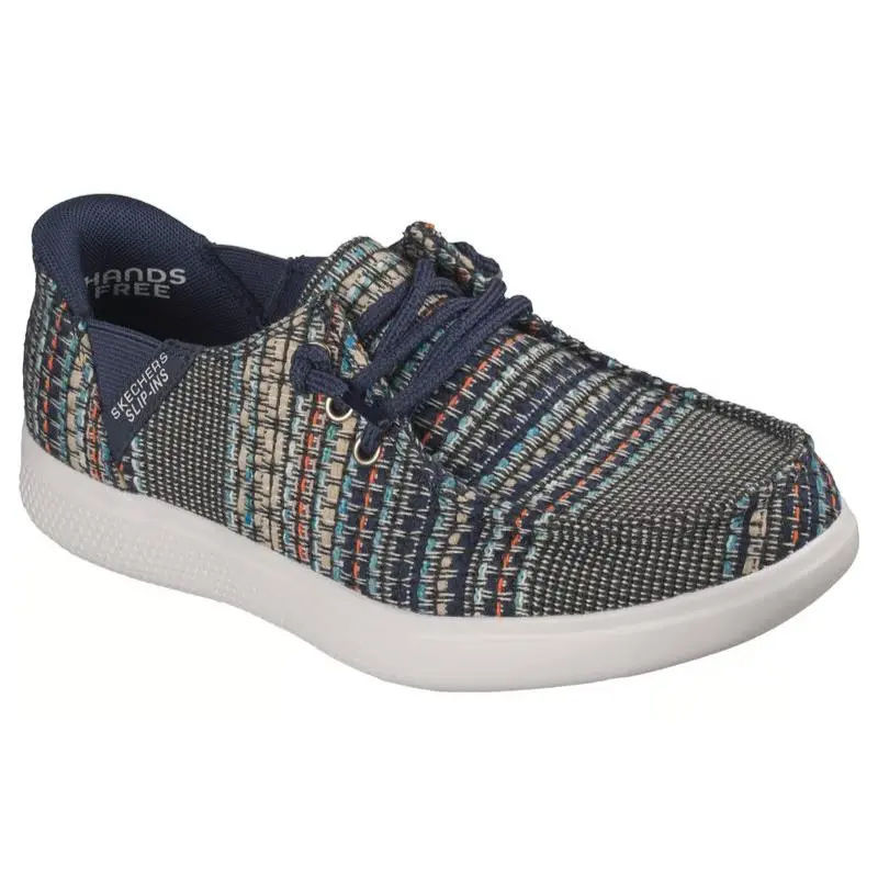 Womens Skechers Slip Ins Bobs Skip Cute Auguts Air Navy Multi Woven Shoes