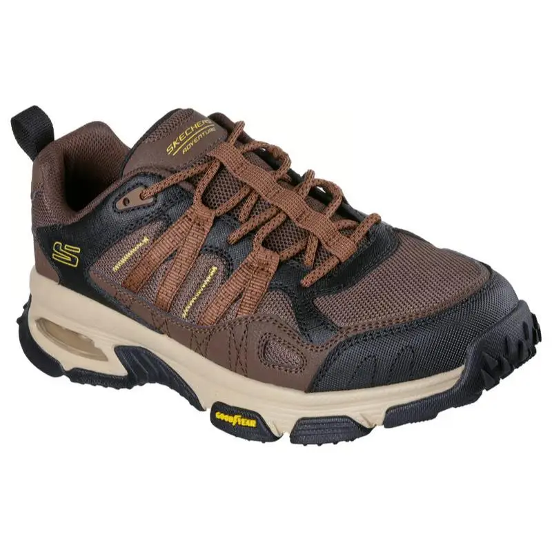 Mens Skechers Skech Air Envoy Buyers Peak Brown Black Leather Shoes