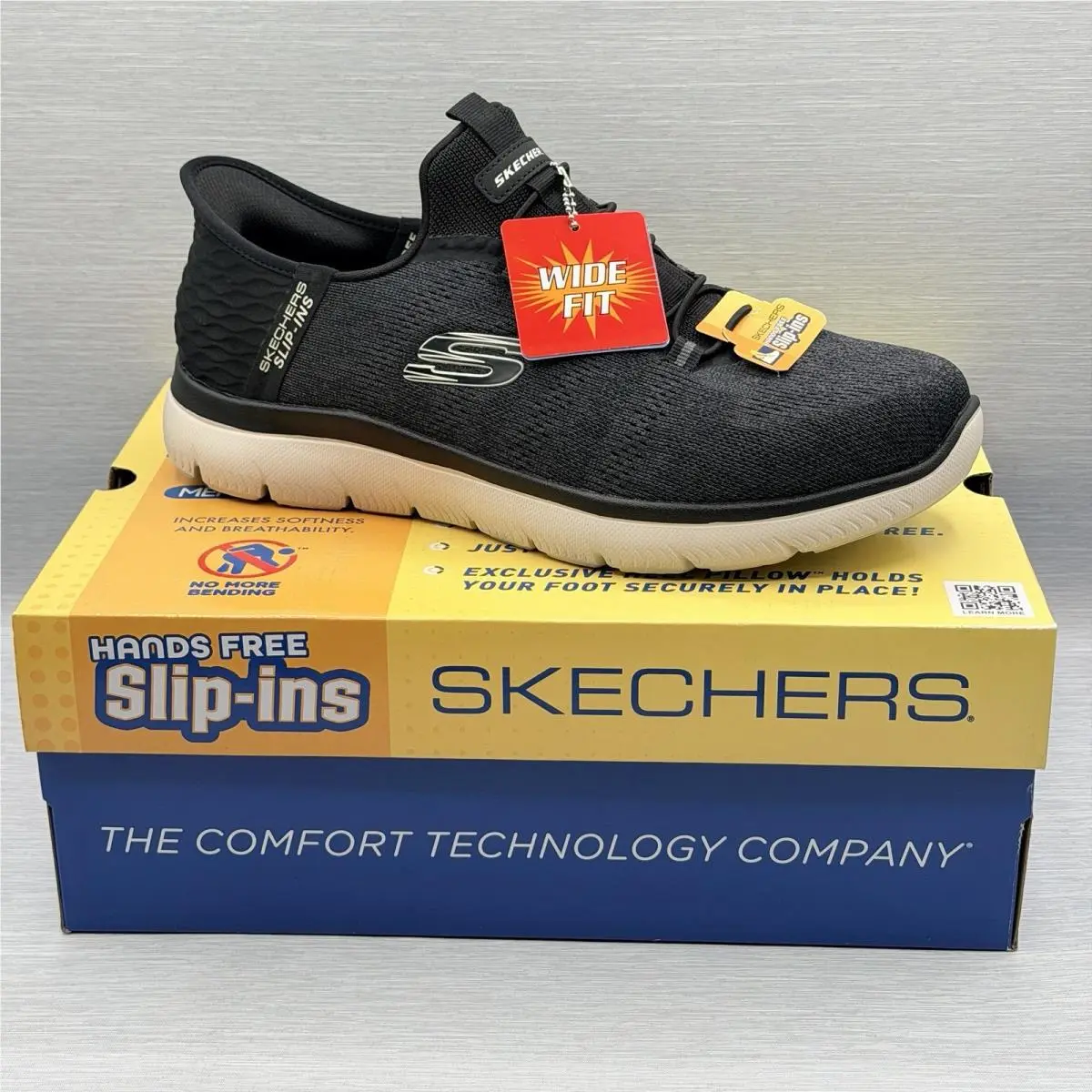 Skechers Men`s 9 Wide Shoes Black Slip Ins Sneakers Walking Summits 232469