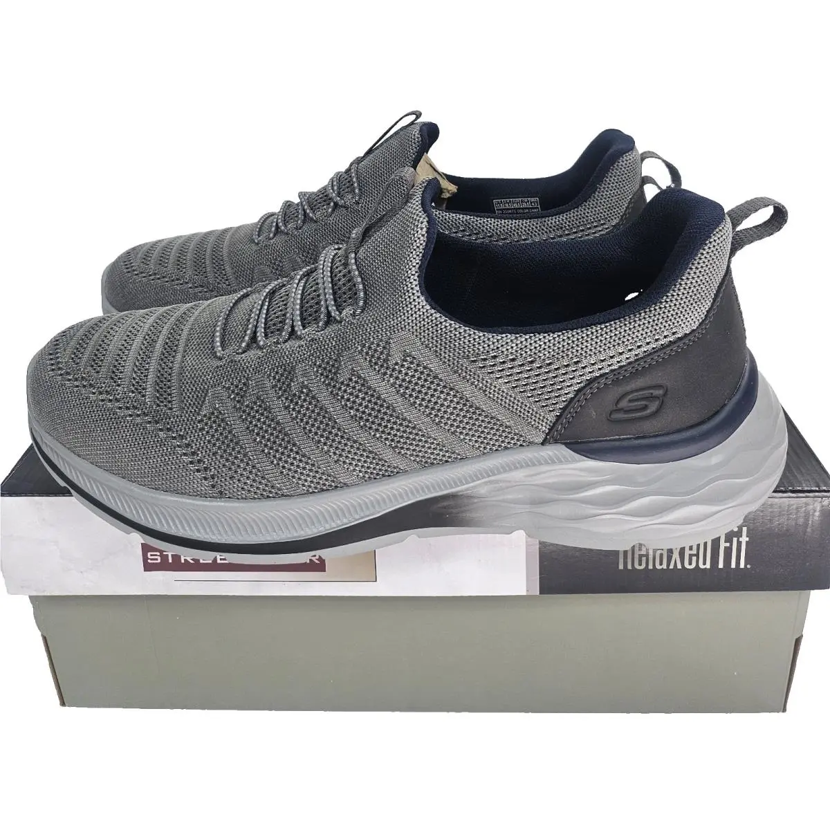Men`s Slip on Shoes 9.5 Skechers Charcoal Gray Garner Crispin Relaxed 210671