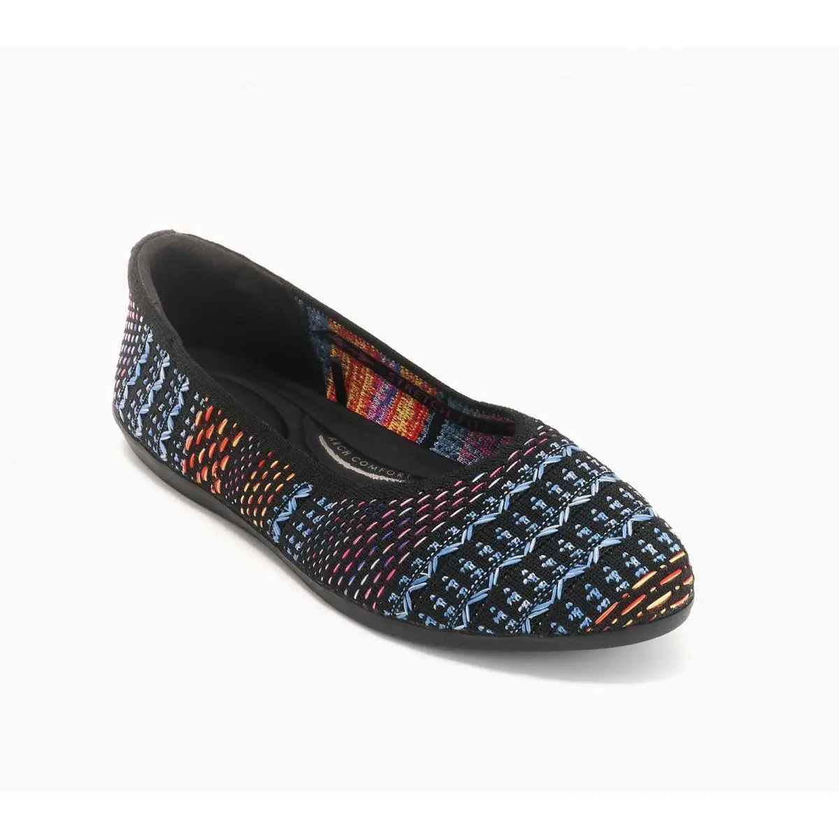 Skechers Cleo Walk Recycled Washable Multi Woven Flats Black 11/M