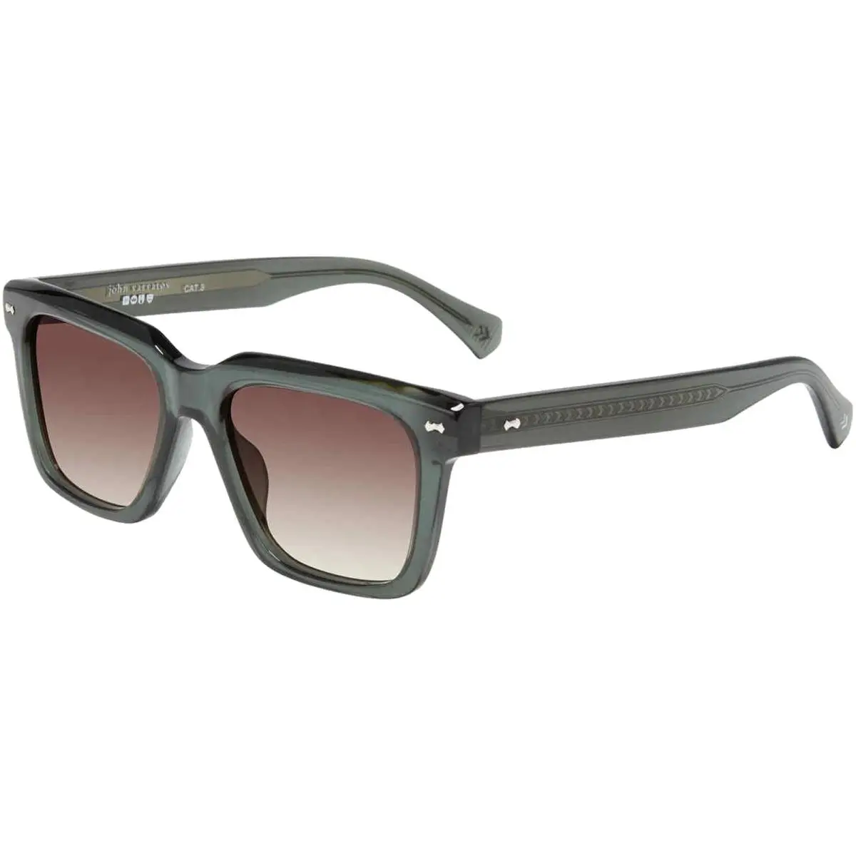 John Varvatos Men`s Crystal Sage Square Sunglasses w/ Gradient Lens SJV56955804P