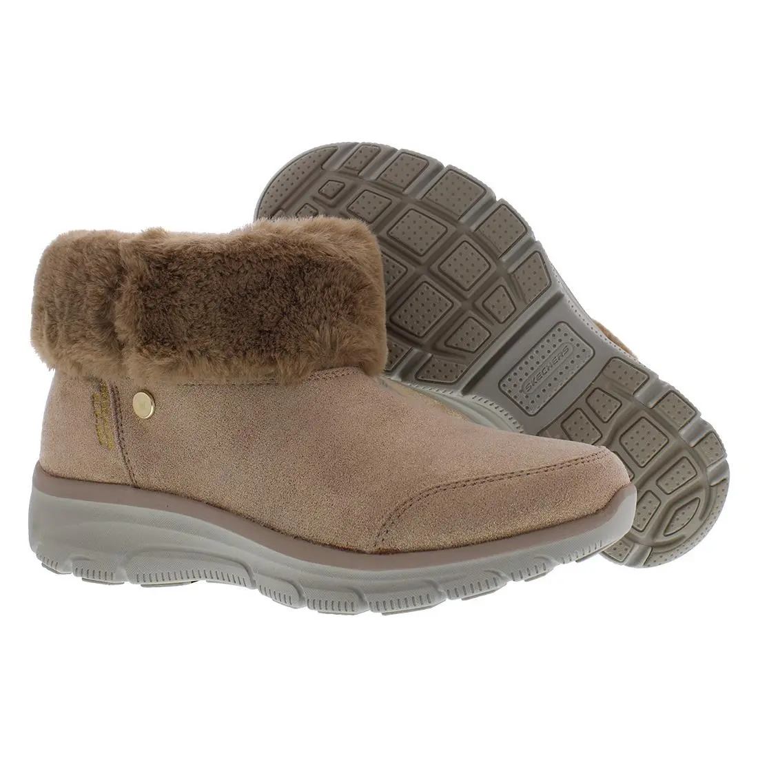 Skechers Easy Going Comfy Cool Boot Suede Womens Shoes Size 6.5 Color: Mocha