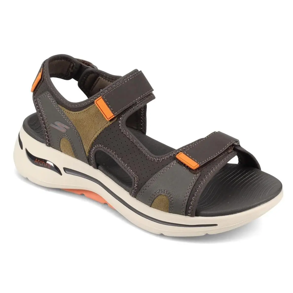 Go Walk Arch Fit Sandals Shoes Mission Olive/orange Men`s Size 13 US by Skechers