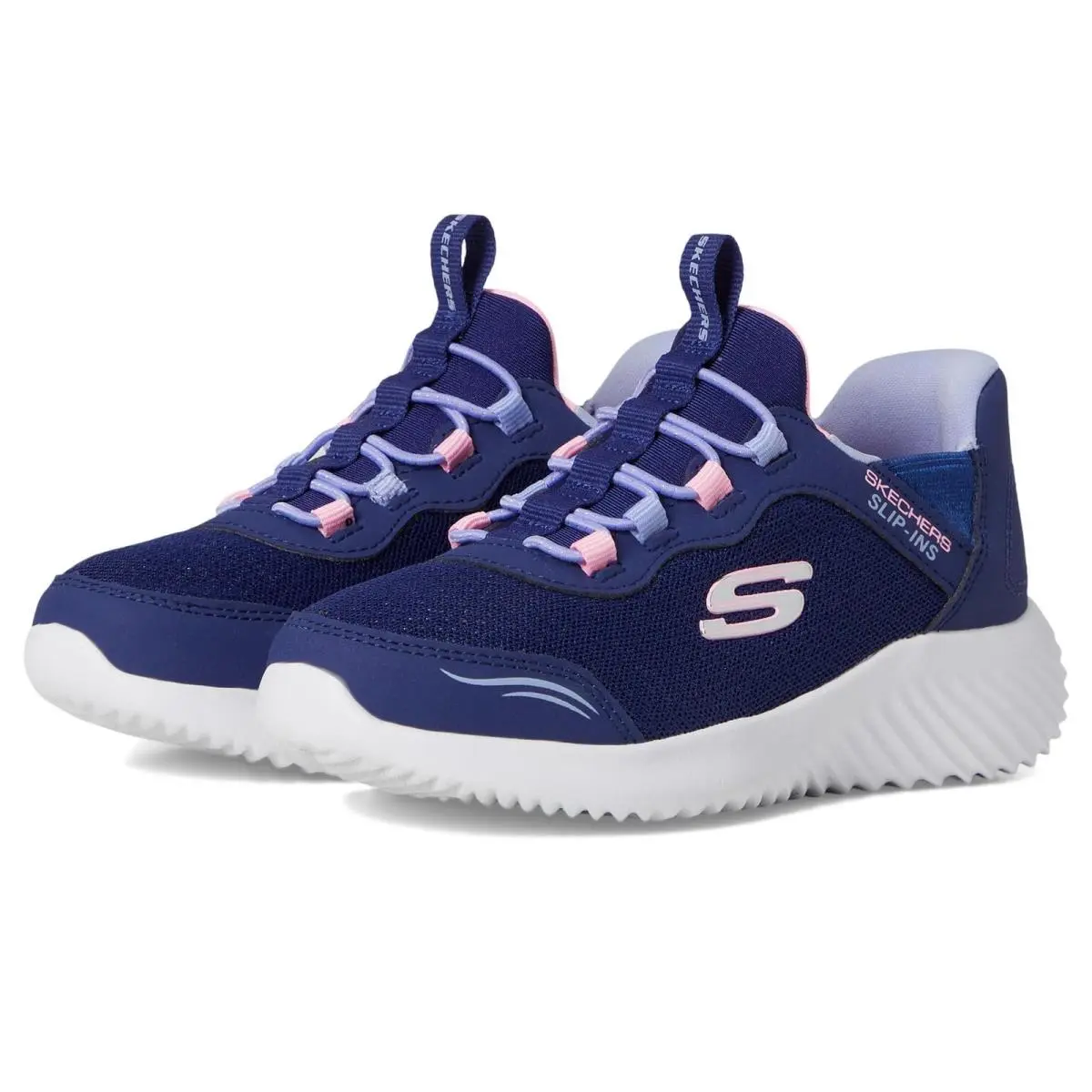 Skechers Kids Girls Bounder - Simple Cute Sneaker Navy 12 Little Kid