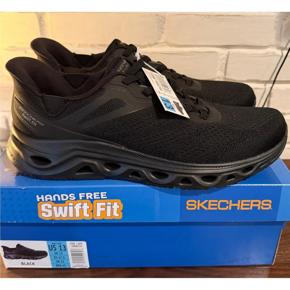 Skechers Hands Free Slip-ins Glide-step Swift Fit Men Black Sneakers 13 Easy