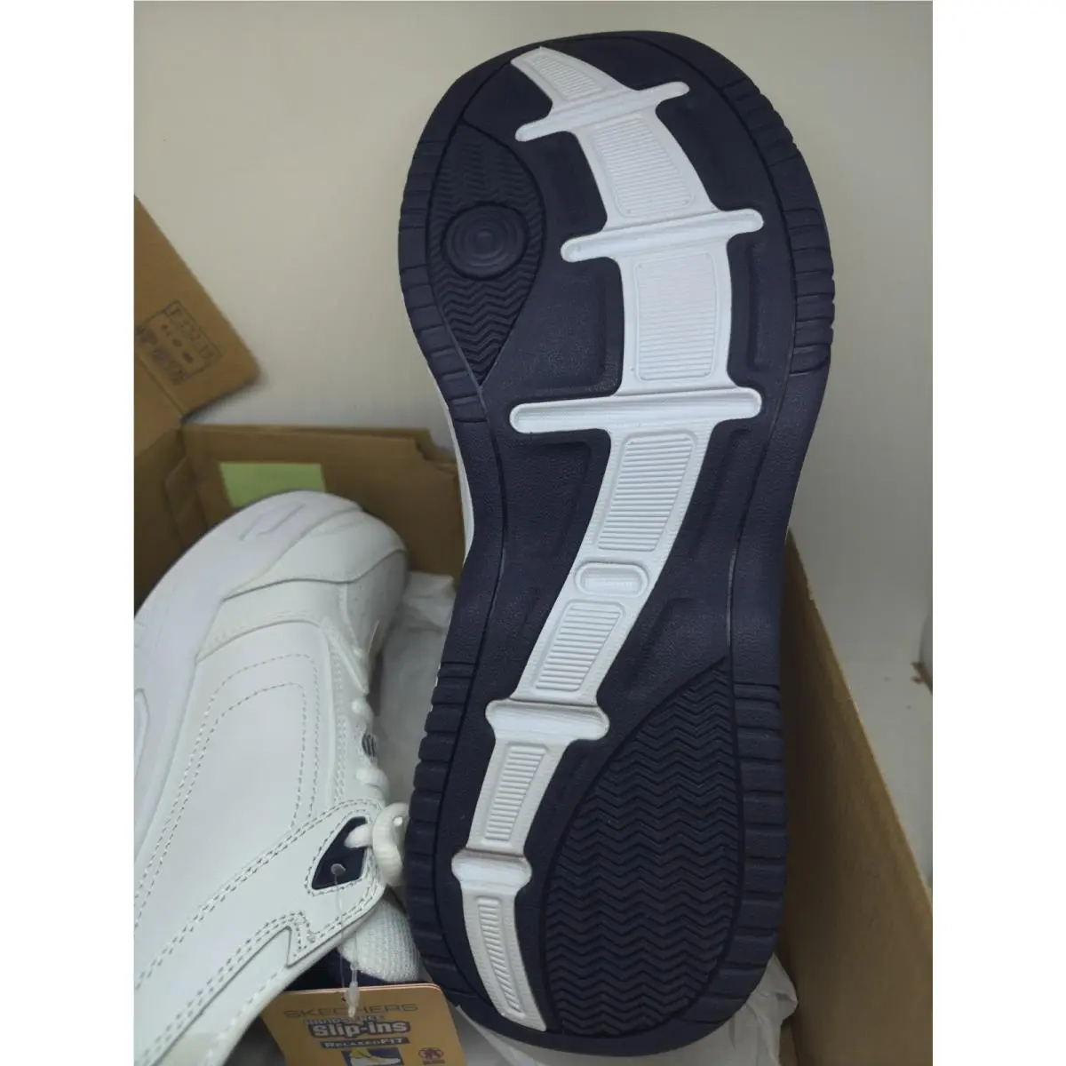 Skechers shoes - Skechers Relaxed Fit Durham - Relaxed Fit Durham - White Navy (UPC: 197627896021) 1