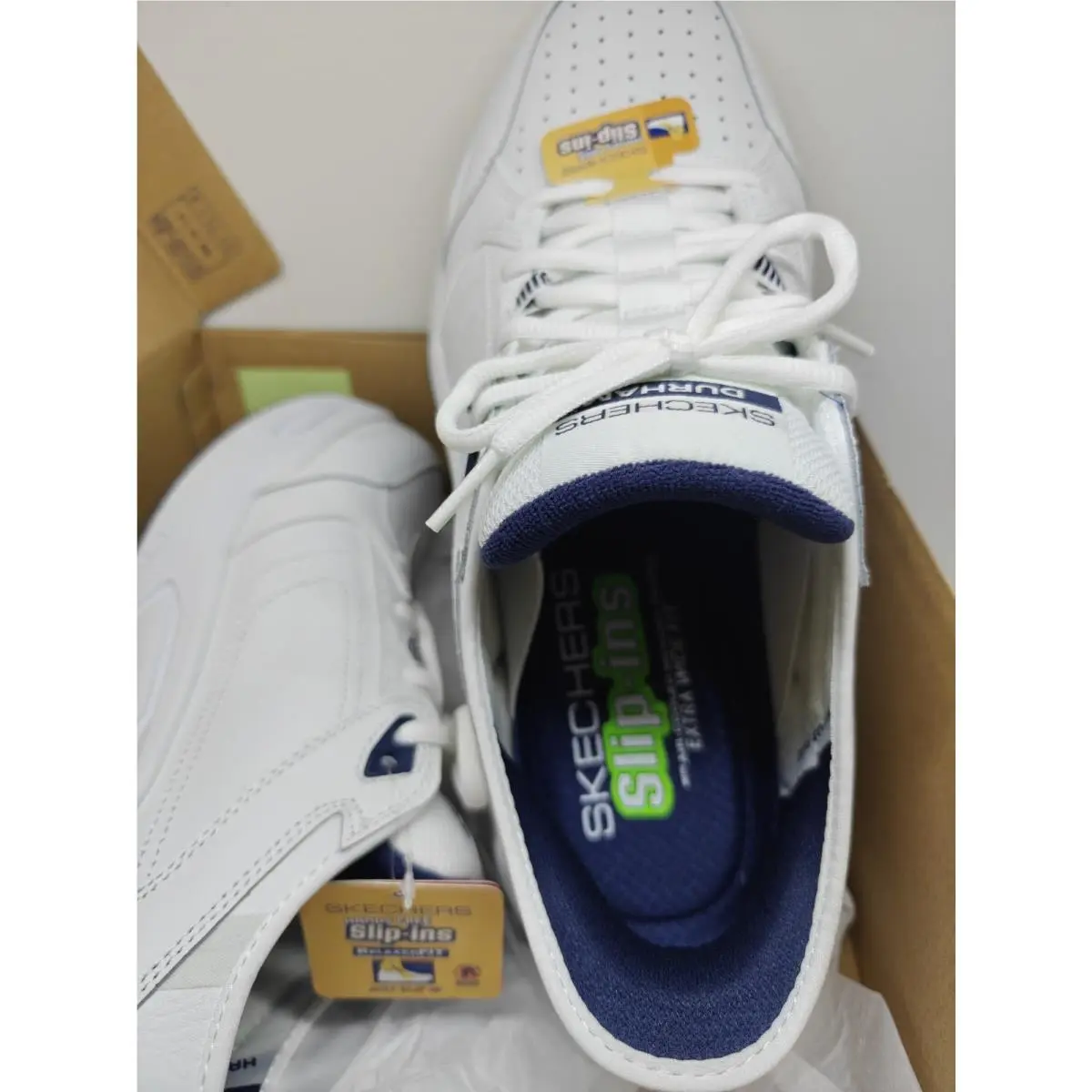 Skechers shoes - Skechers Relaxed Fit Durham - Relaxed Fit Durham - White Navy (UPC: 197627896021) 2