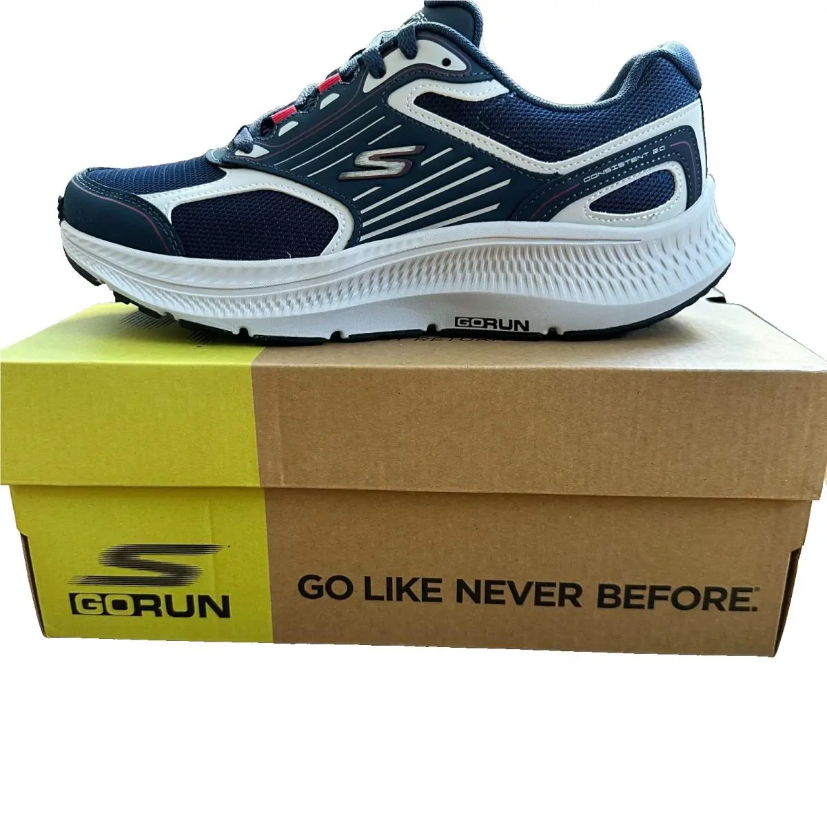 Skechers Men`s Go Run Consistent 2.0 Sneaker 220866-NVRD Navy/red Size 8.5