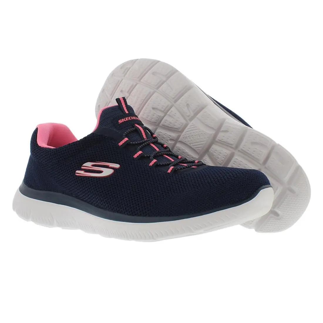 Skechers Summits Cool Classic Wide Womens Shoes Size 8.5 Color: Navy/pink - Navy/Pink, Main: Blue