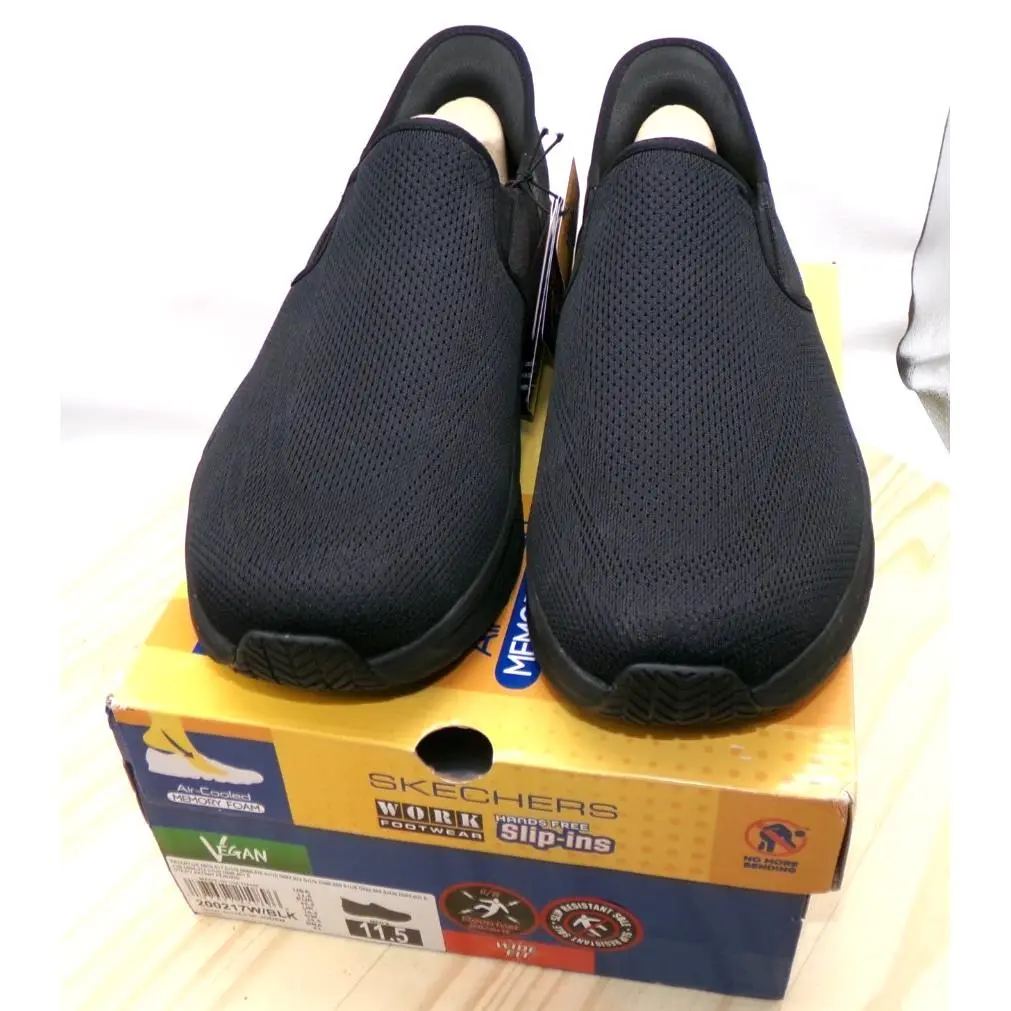Skechers D`lux Walker SR Joden Slip Ins Shoes 200217W Mens Black Size 11.5