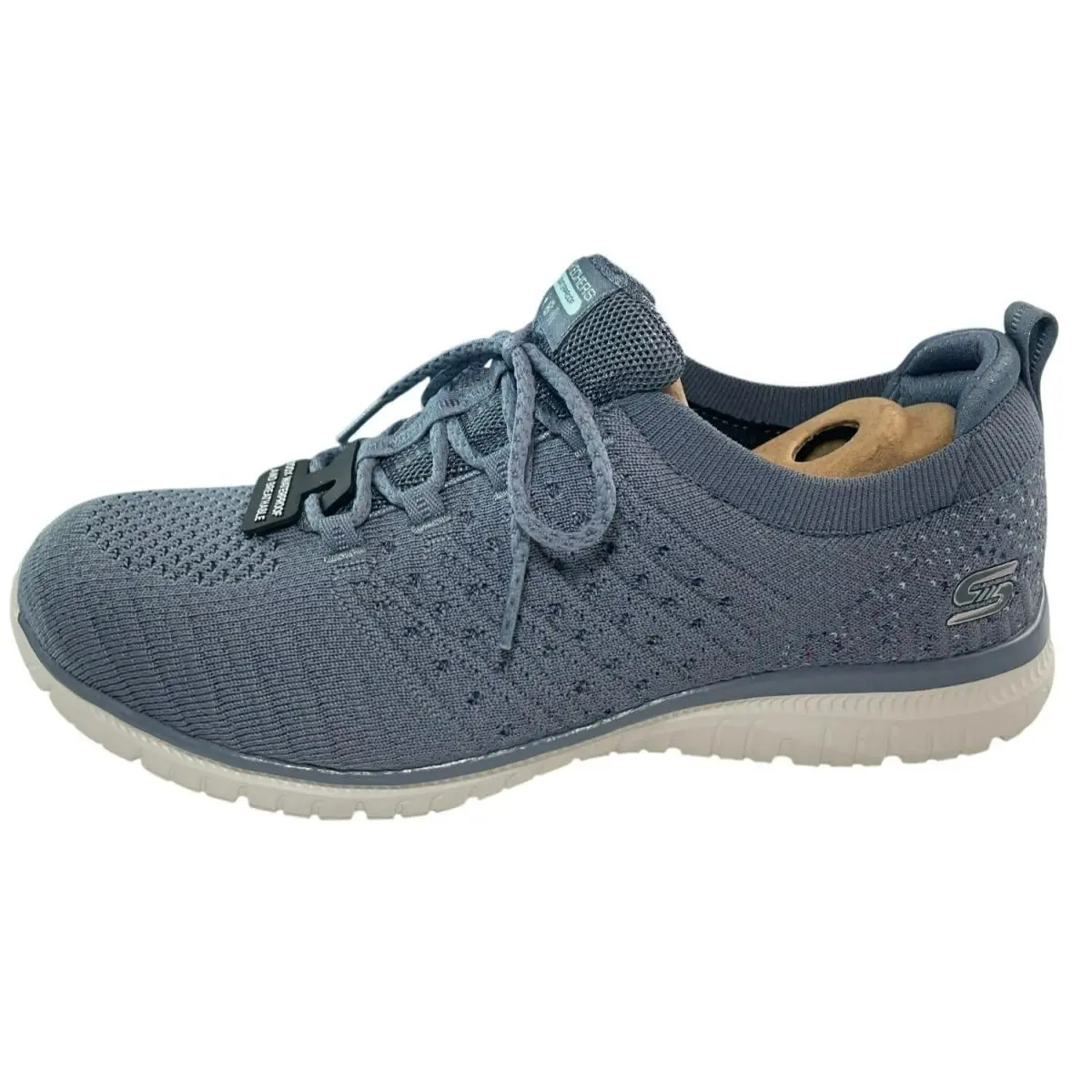 Skechers Virtue Rainy Romance Waterprf Memory Foam Sneakers Blue Wmns Sz 8.5