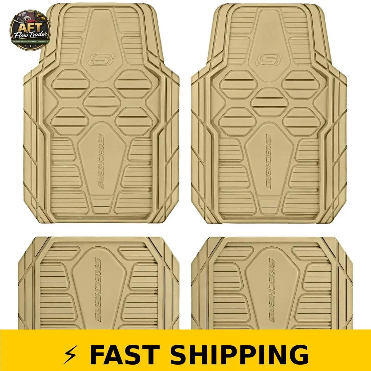 Skechers Hyper Pillar Car Floor Mat - All-weather Beige