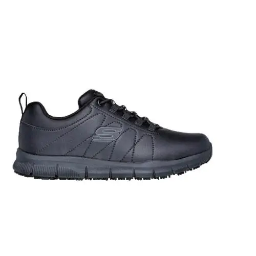 Skechers Women 6.5 Nampa Beja Black Leather Slip-ins Work Shoes Sneakers