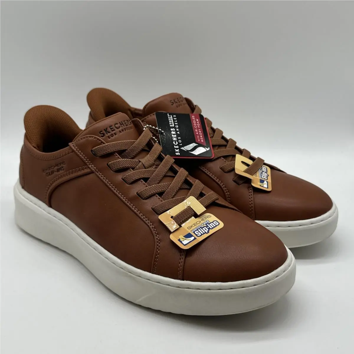 Skechers Slip-ins Shoes Mens Size 9 Wide Brown Court Break Double Vented Street