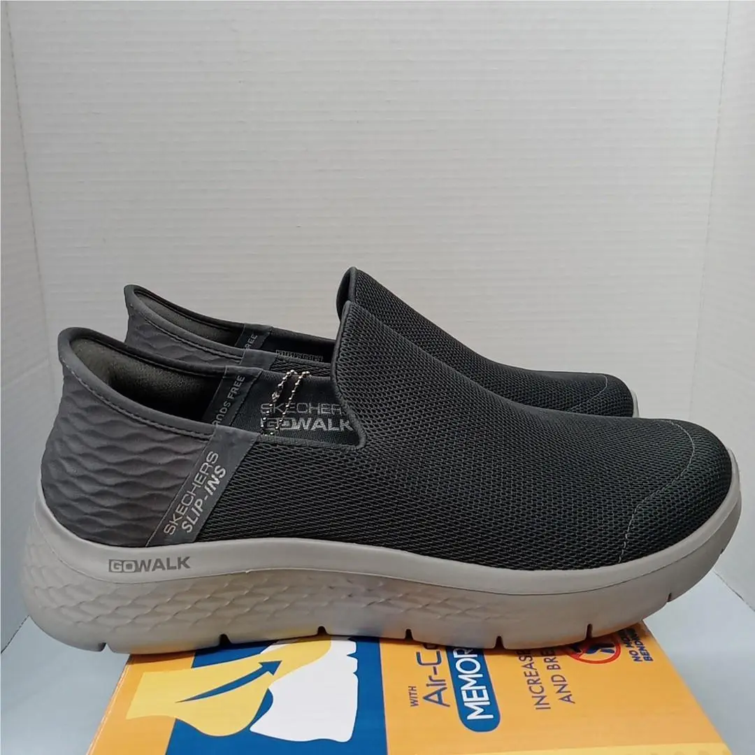Skechers Men Slip-ins Go Walk Flex 216491WW Gray Walking Sneaker Size 8.5 WW