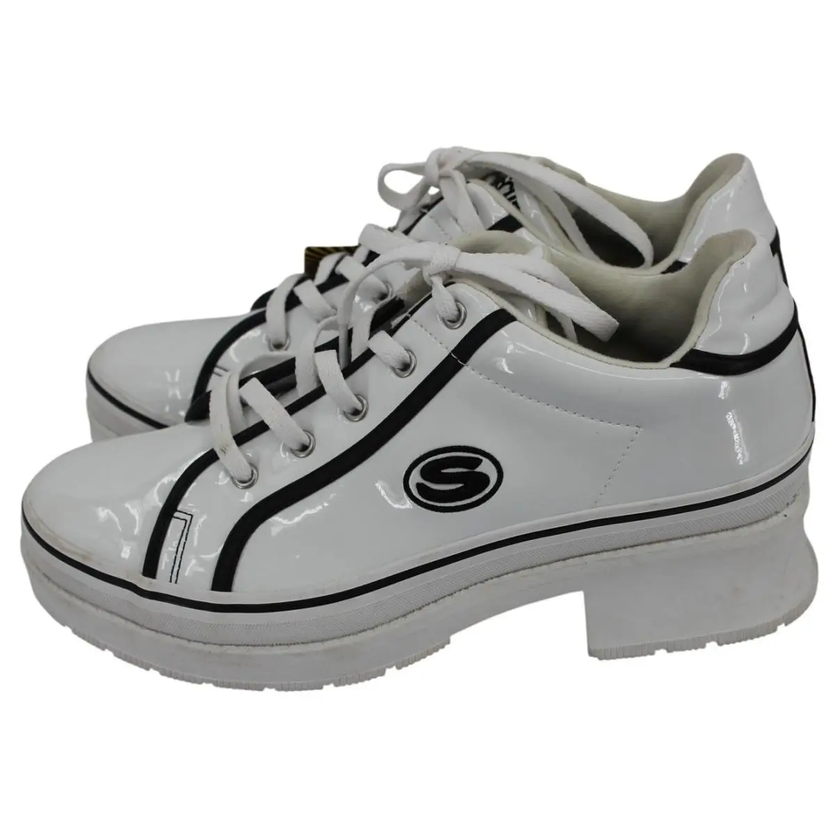 Heartbeats Y2K Chunky Heel Platform Sneakers White Women`s 9 74362 by Skechers