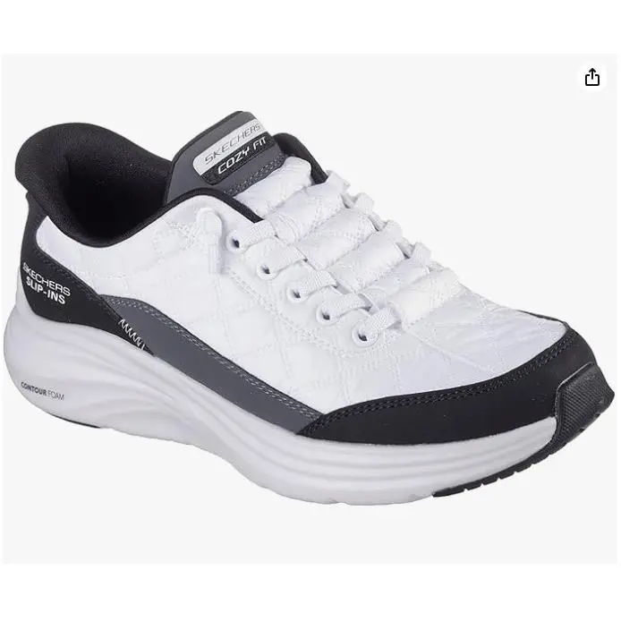8.5 Wide Skechers Women`s Contour Foam Cozy Fit Hands Free Slip-ins Sneaker