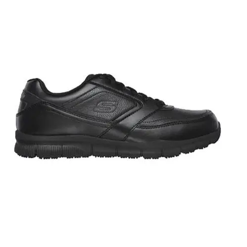 Skechers Men`s 9.5 Wide Width Nampa Slip Resistant Work Shoes Black 77156W/BLK