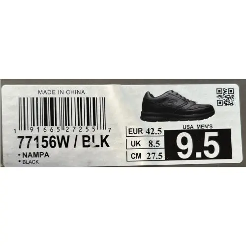 Skechers shoes - Skechers Nampa Wide Fit SR - 77156W/BLK - Black 4