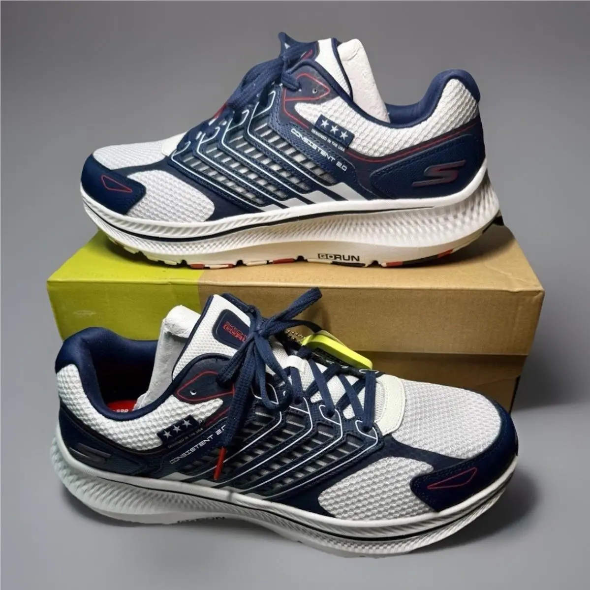 Skechers Sketchers Go Run Consistent 2.0 Americana Variant Mens 12 Navy 220773/NVY Goga