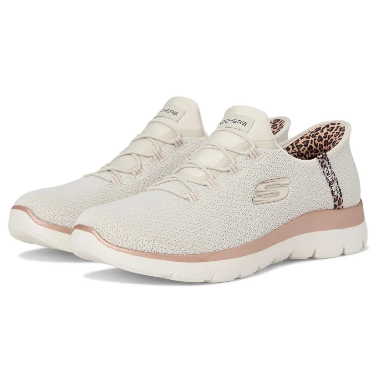 Skechers Women Summits Leopard Chic Hands Free Slip-ins Natural Multi 6