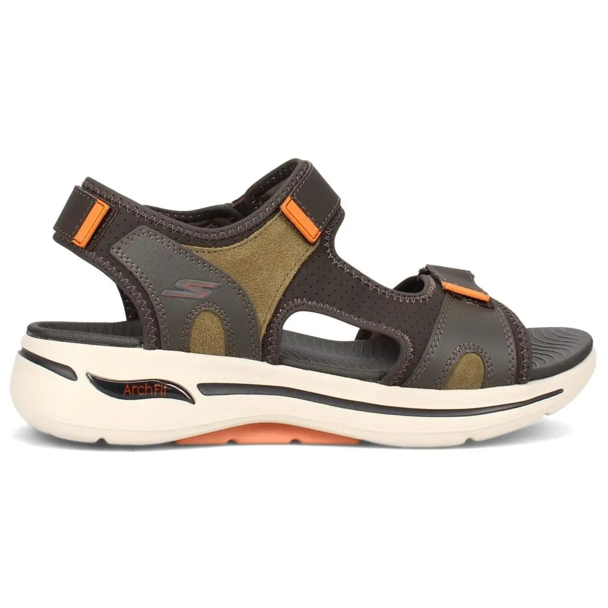 Skechers shoes - Go Walk Arch Fit Sandal- Mission - Olive Green / Orange (UPC: 194880290139) 0
