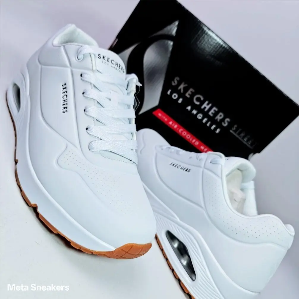 Stand on Air One Men`s US 13 White Gum Comfort Classic Retro Clean by Skechers